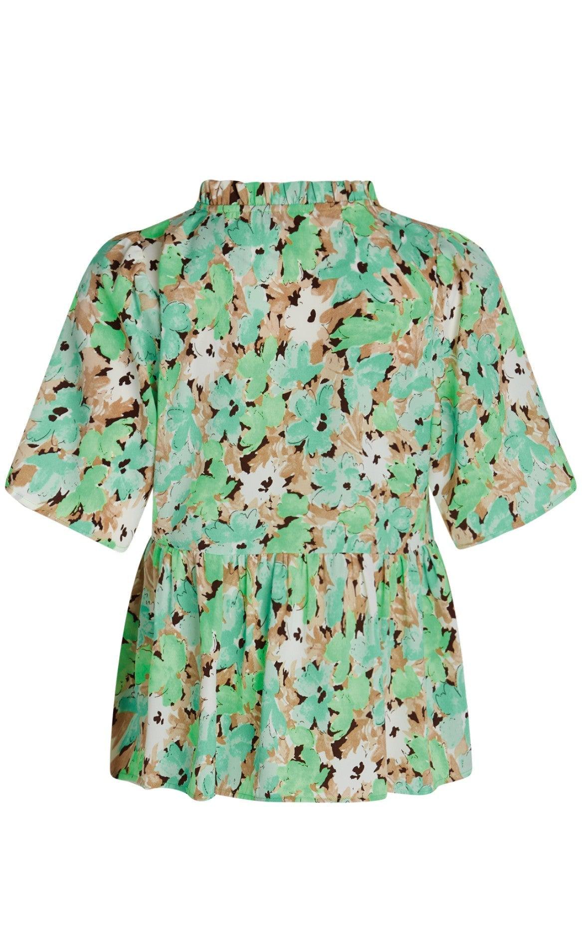 Love & Divine Bluse - Love749-2 - Green Flower