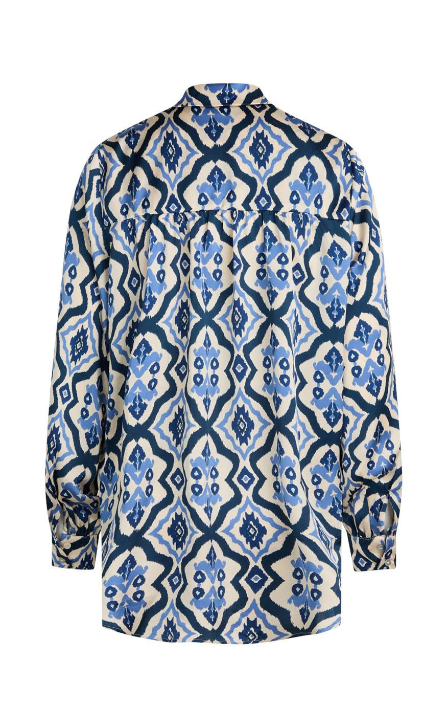 Love & Divine Bluse - Love767-1 - Blue Graphic