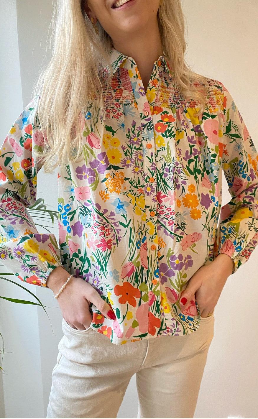 Love & Divine Bluse - Love781 - Multi Flower
