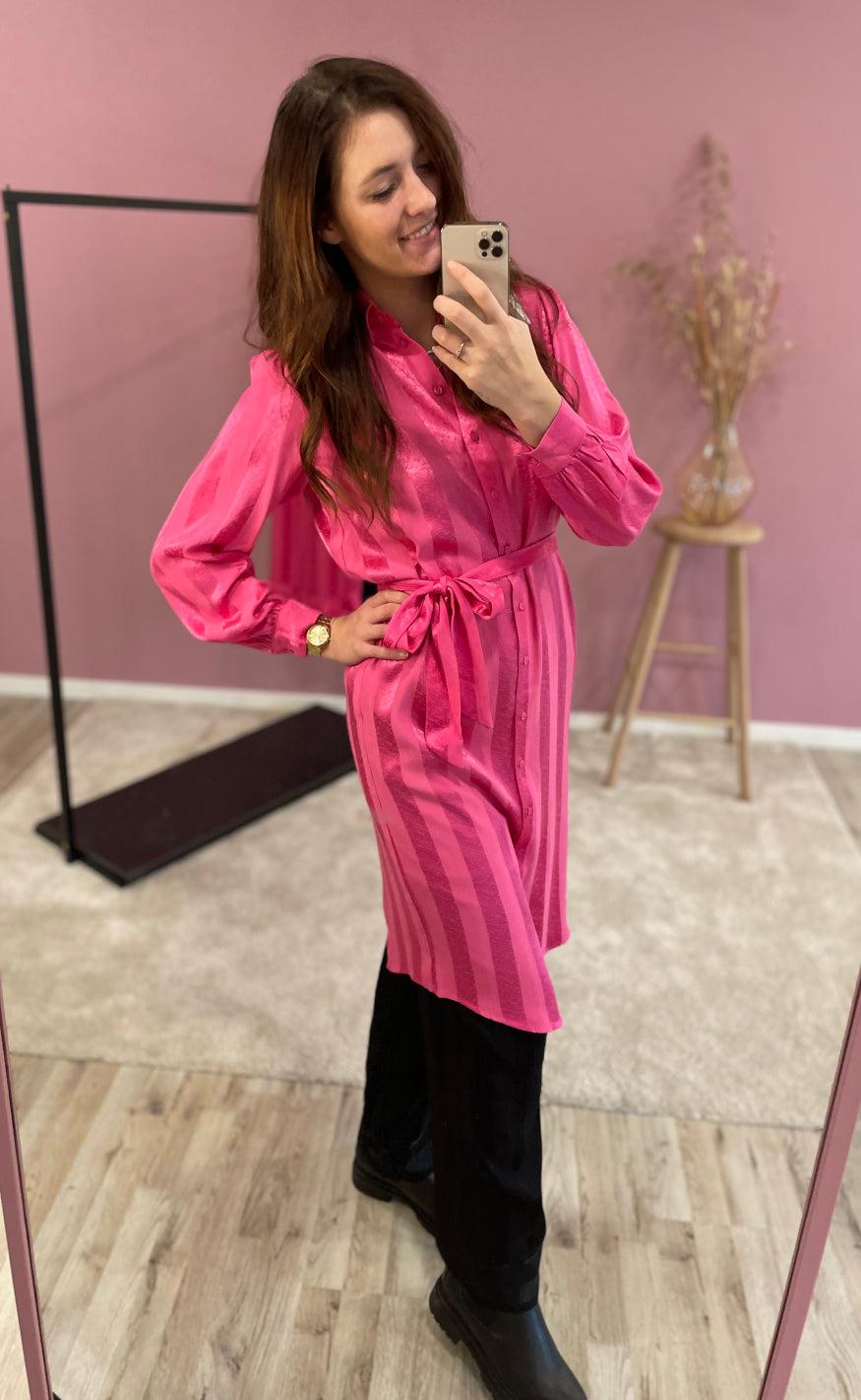 Love & Divine Kjole - Love393-5 - Pink Jacquard