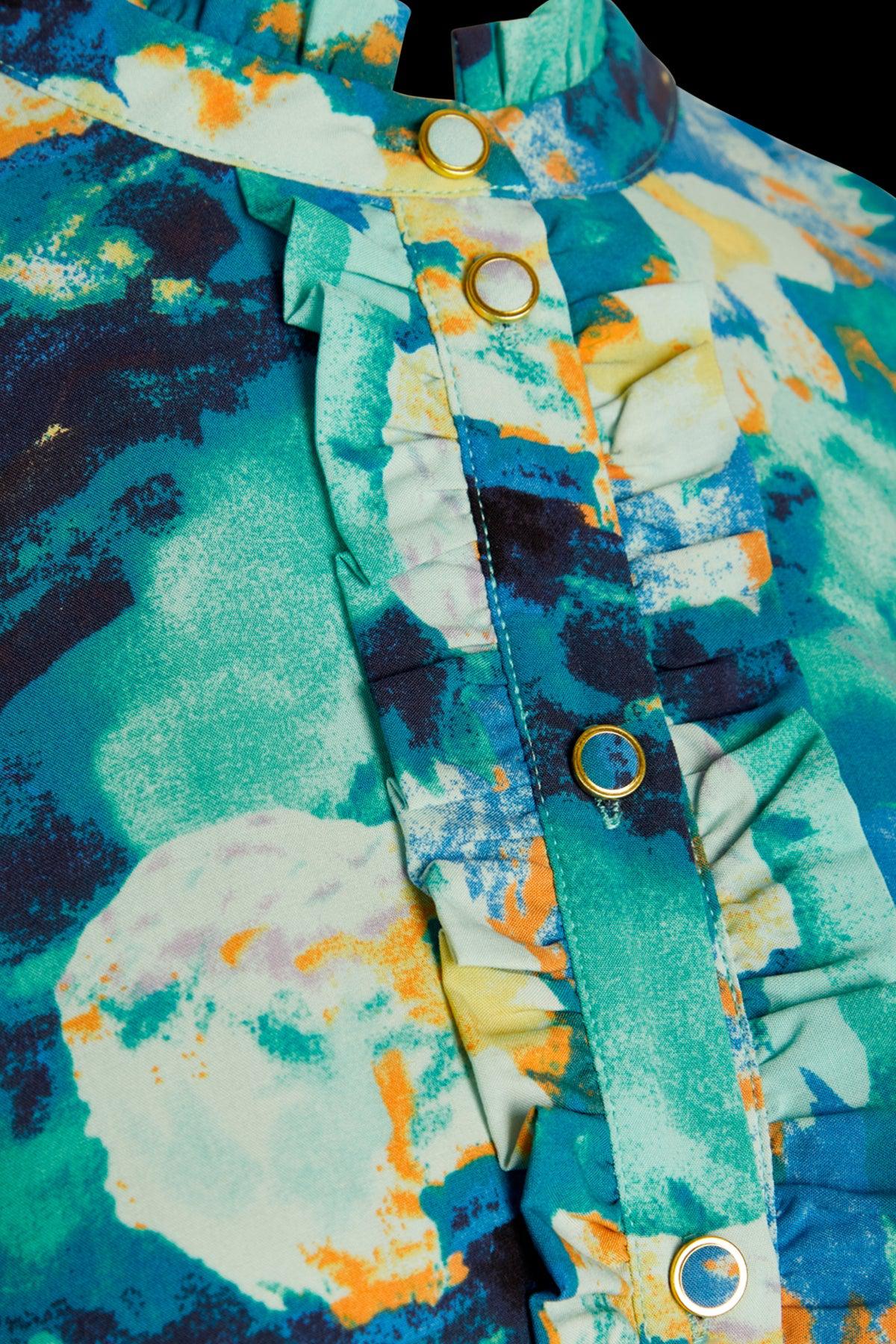 Love & Divine Kjole - Love622-12 - Green Waterprint