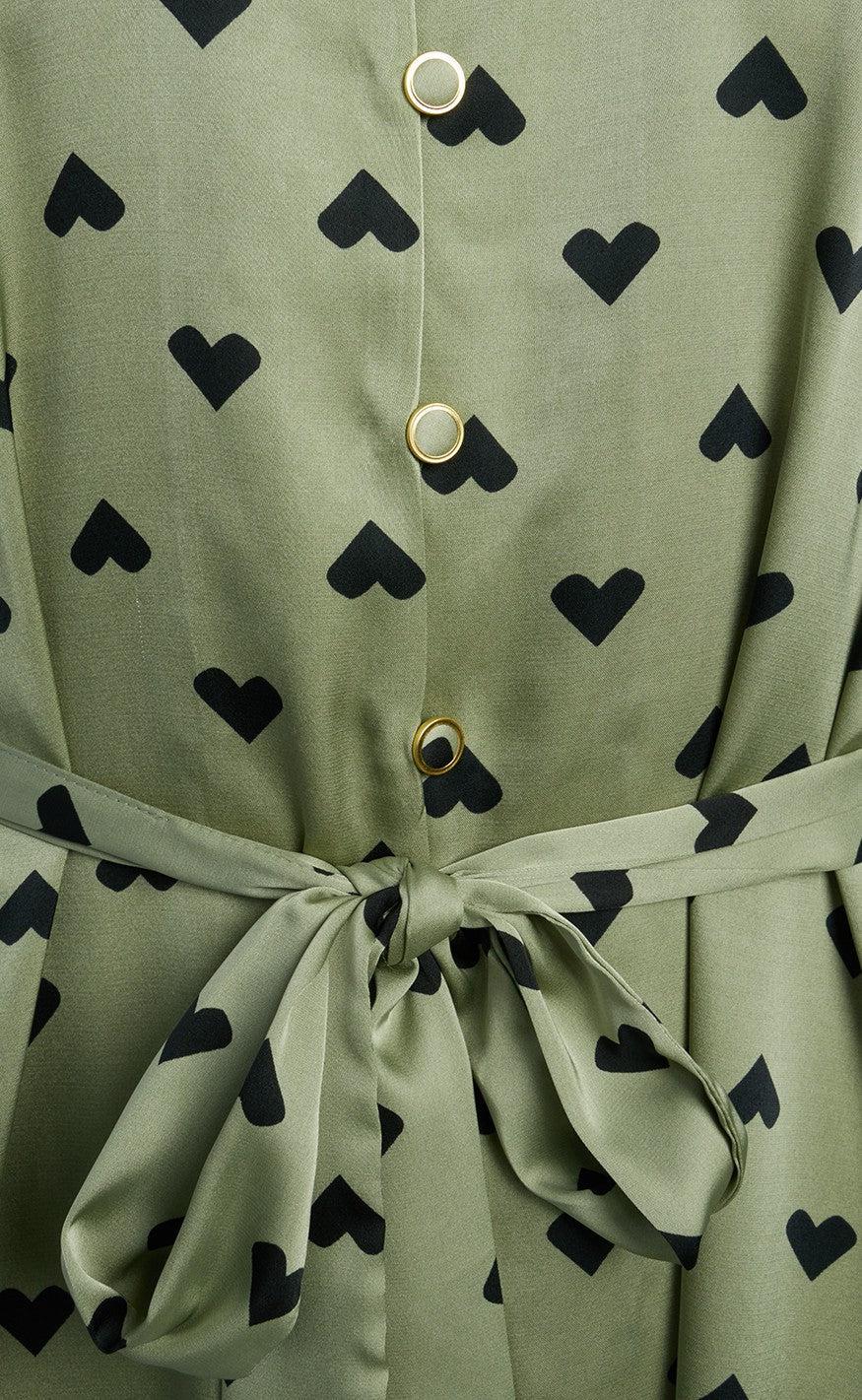 Love & Divine Kjole - Love627-3 - Khaki Heart