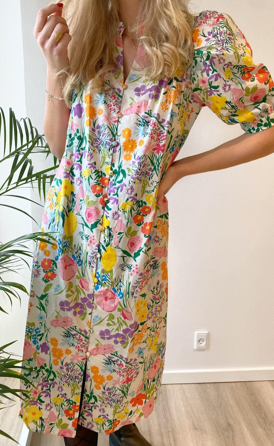 Love & Divine Kjole - Love627-4 - Multi Flower