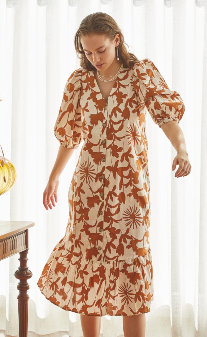 Love & Divine Kjole - Love631 - Cream / Cognac