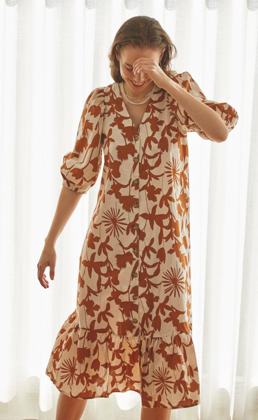 Love & Divine Kjole - Love631 - Cream / Cognac