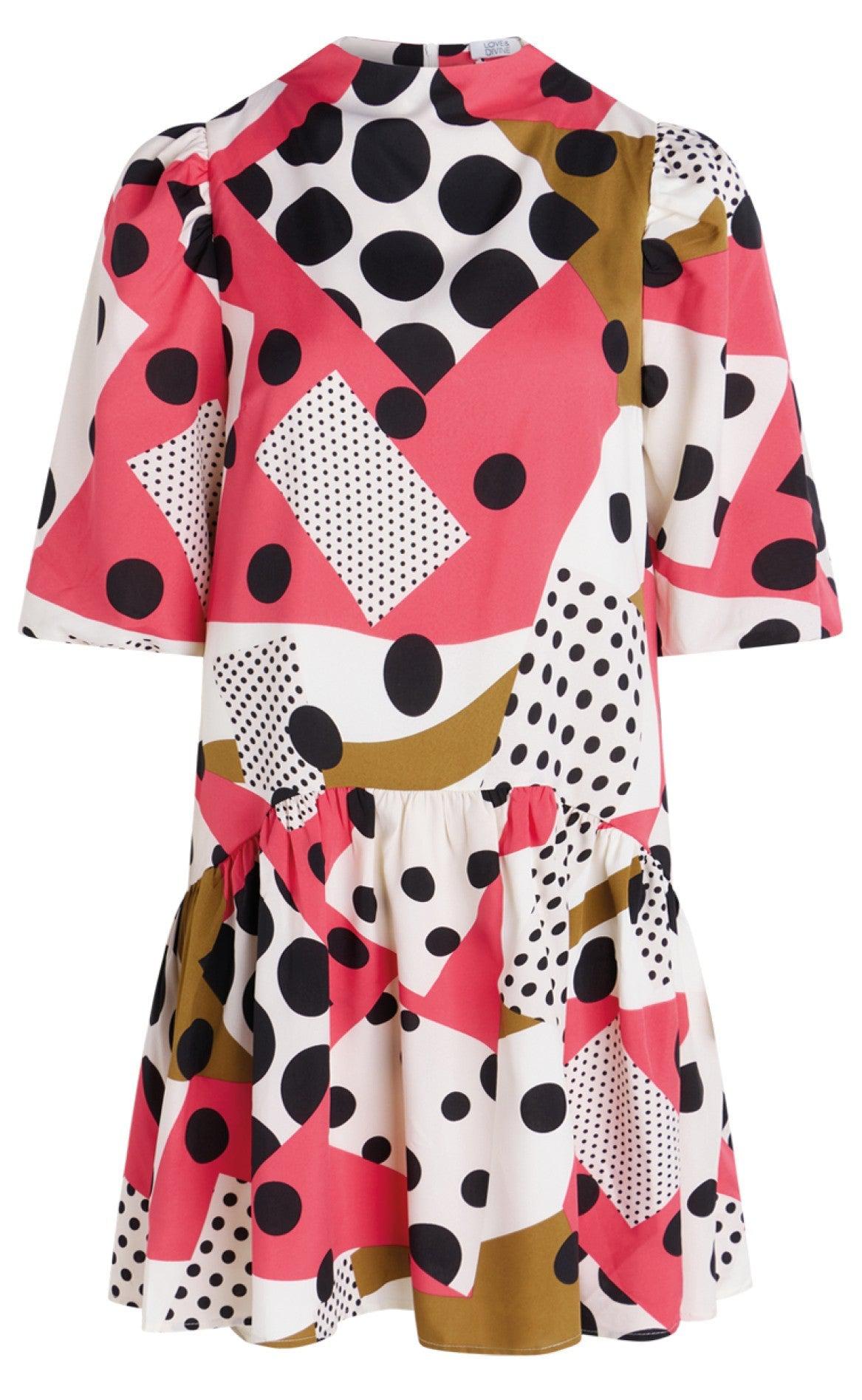 Love & Divine Kjole - Love682-1 - Pink / Graphic Mix