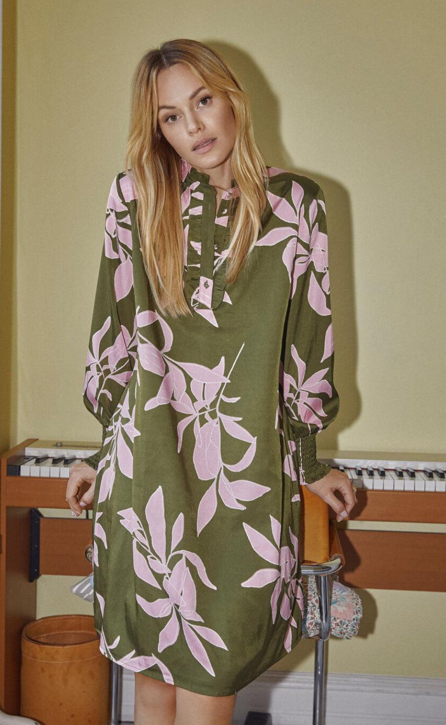 Love & Divine Kjole - Love876-2 - Green/Rose