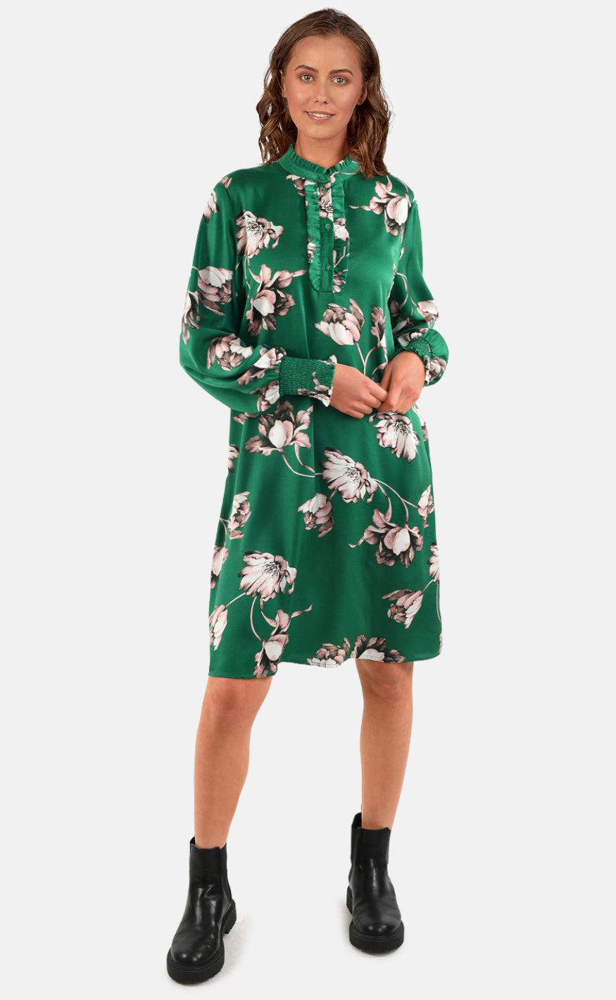 Love & Divine Kjole - Love876-4 - Green Flower