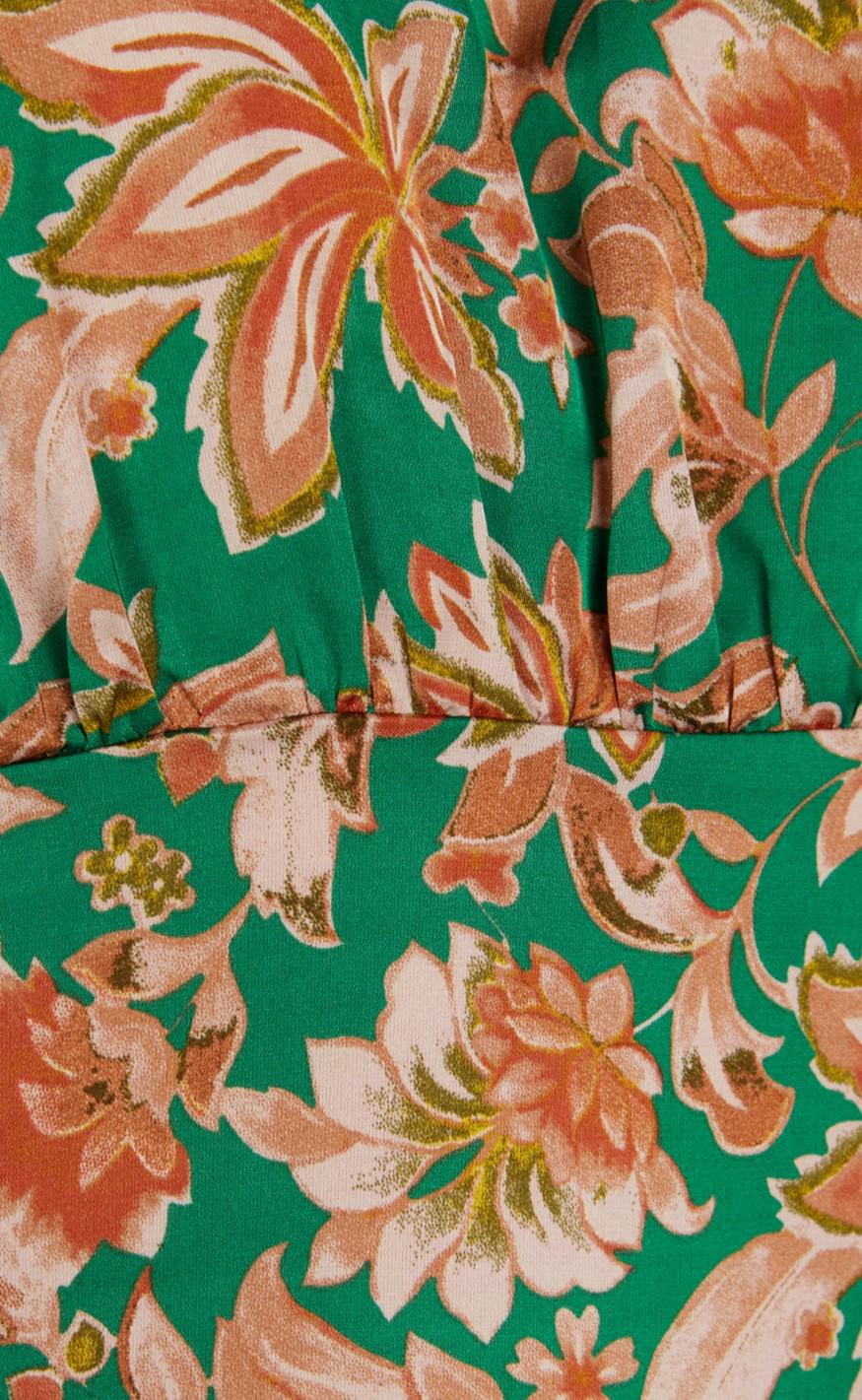 Love & Divine Kjole - Love914-7 - Green Flower