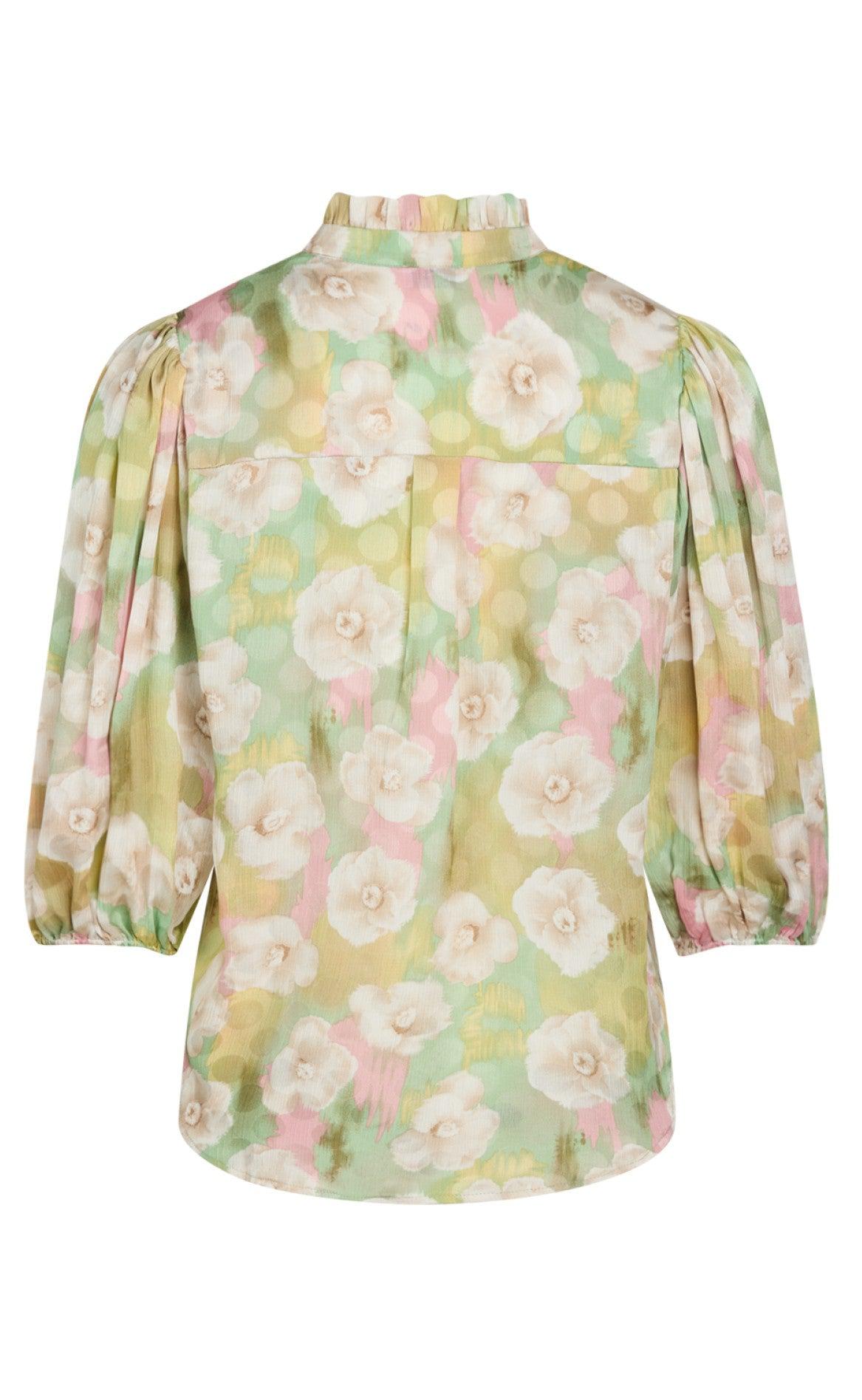 Love & Divine Skjorte - Love457-1 - Green Flower