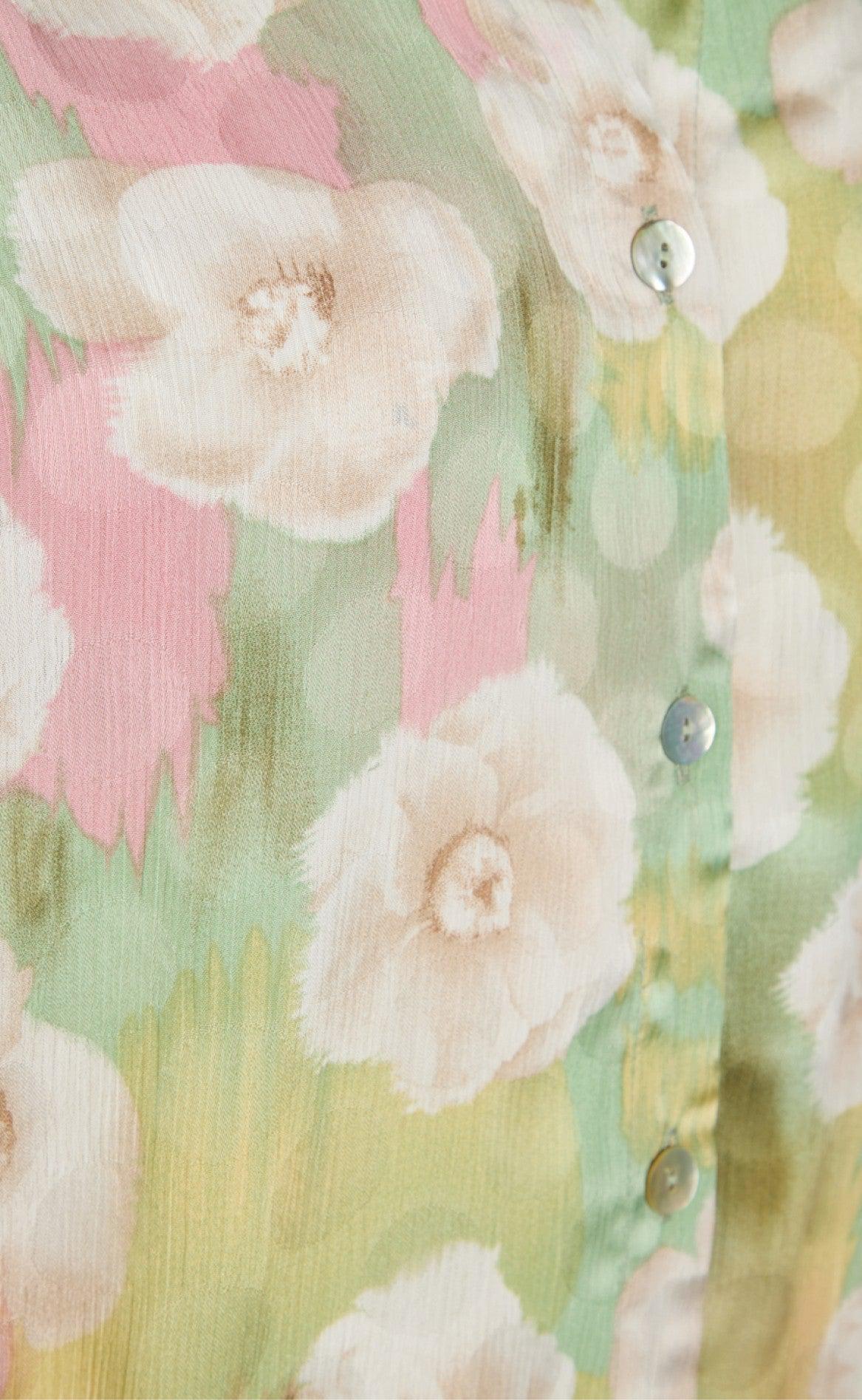 Love & Divine Skjorte - Love457-1 - Green Flower