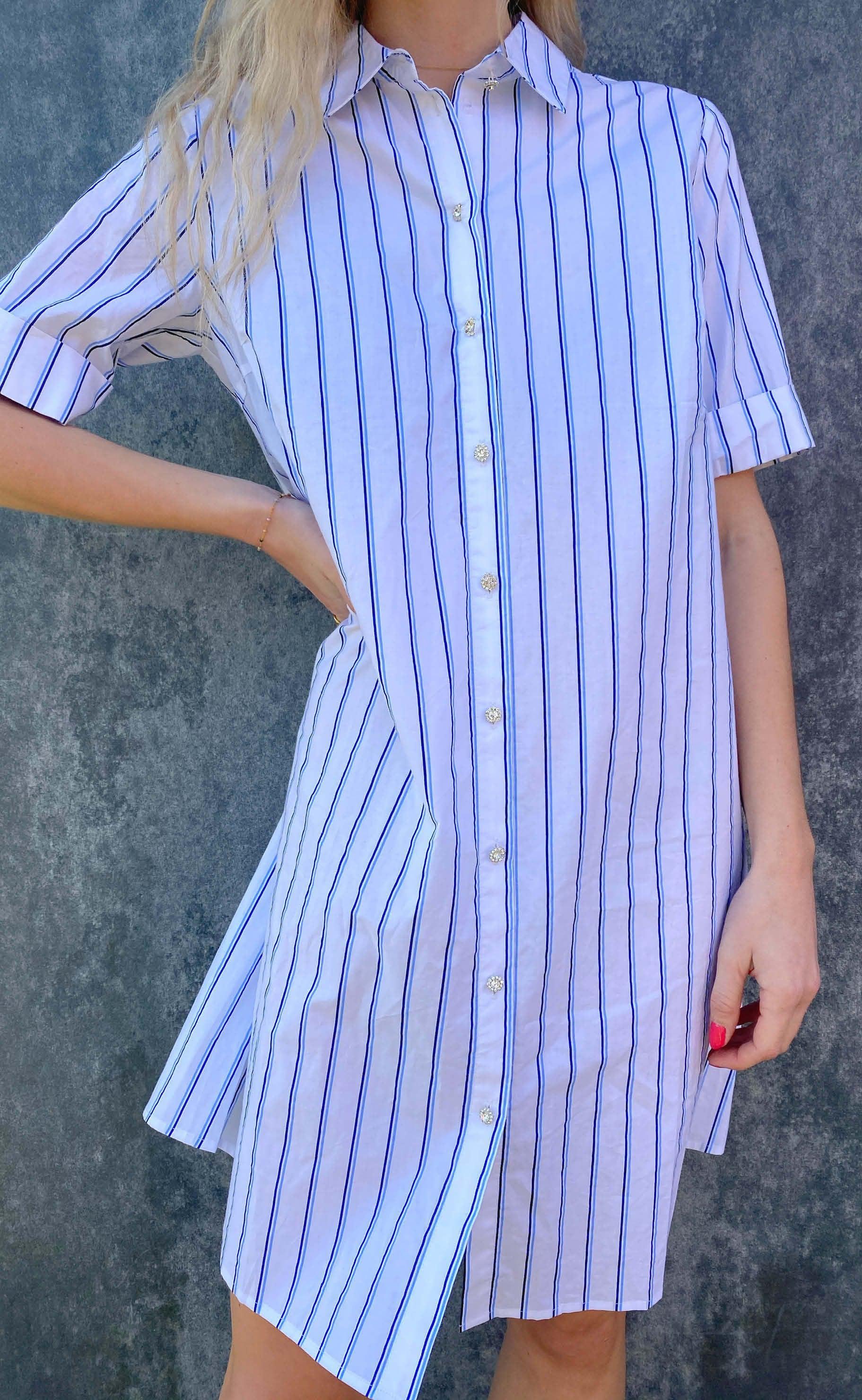 Love & Divine Skjorte - Love615 - White/Blue Stripe