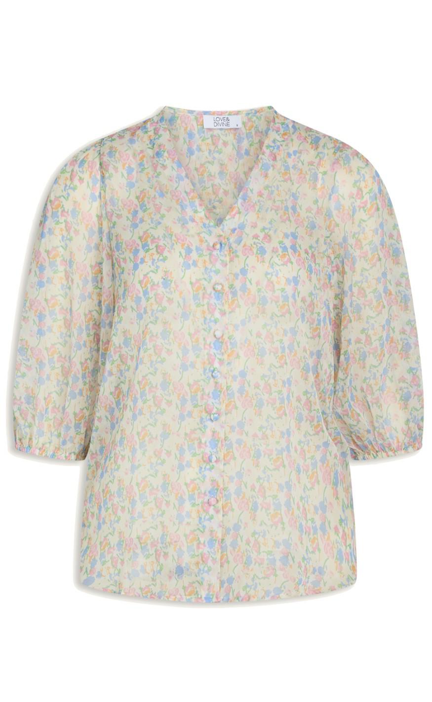 Love & Divine Skjorte - Love797 - Pastel Flower
