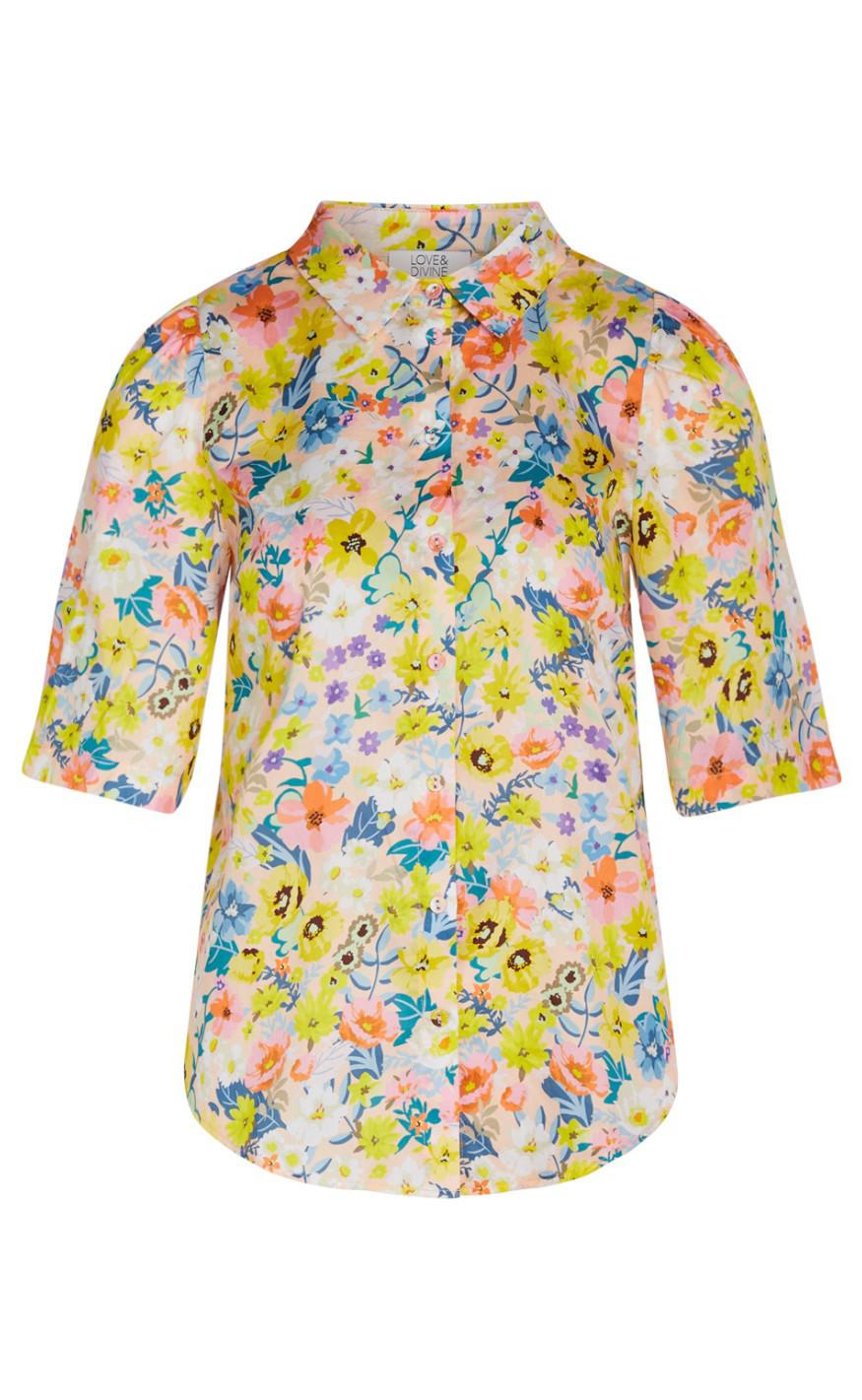 Love & Divine Skjorte - Love804-1 - Multi Flower