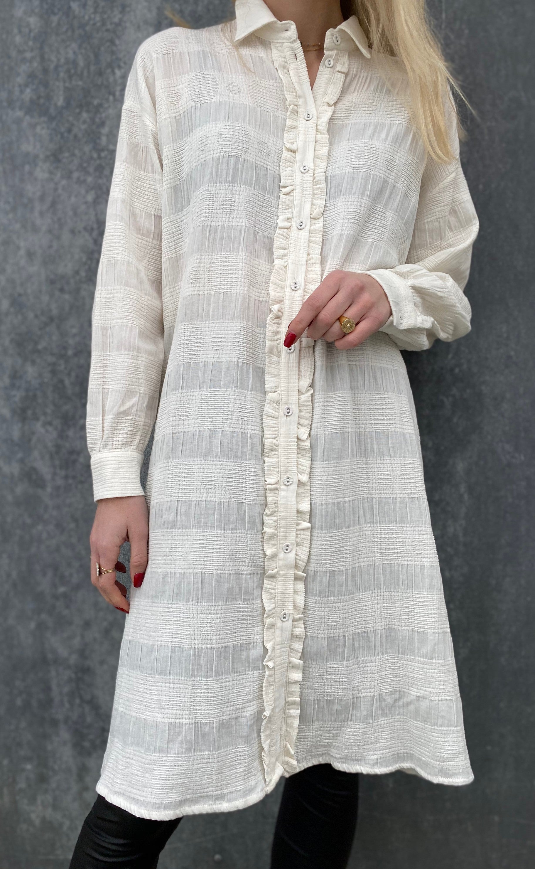 Love & Divine Skjortekjole - Love500-2 - Cream Dot