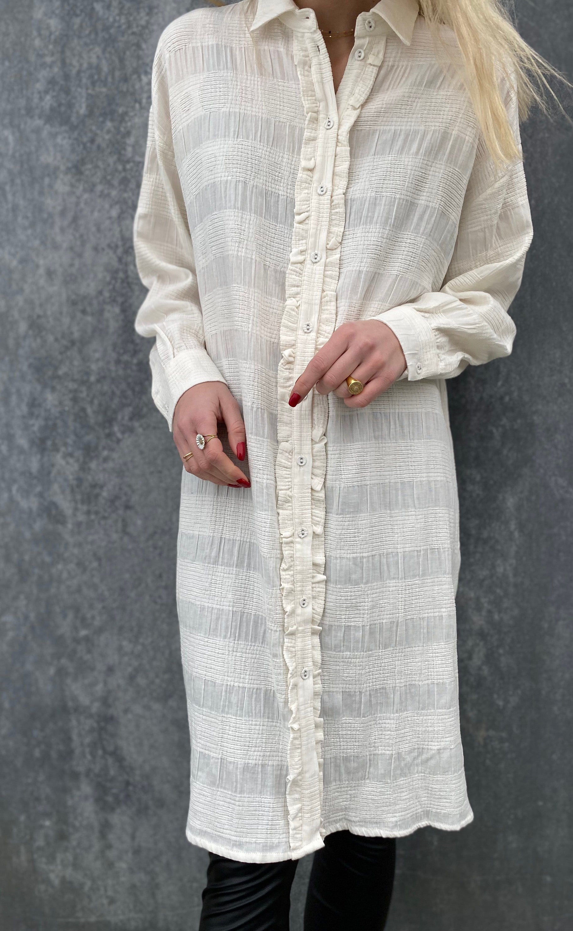 Love & Divine Skjortekjole - Love500-2 - Cream Dot