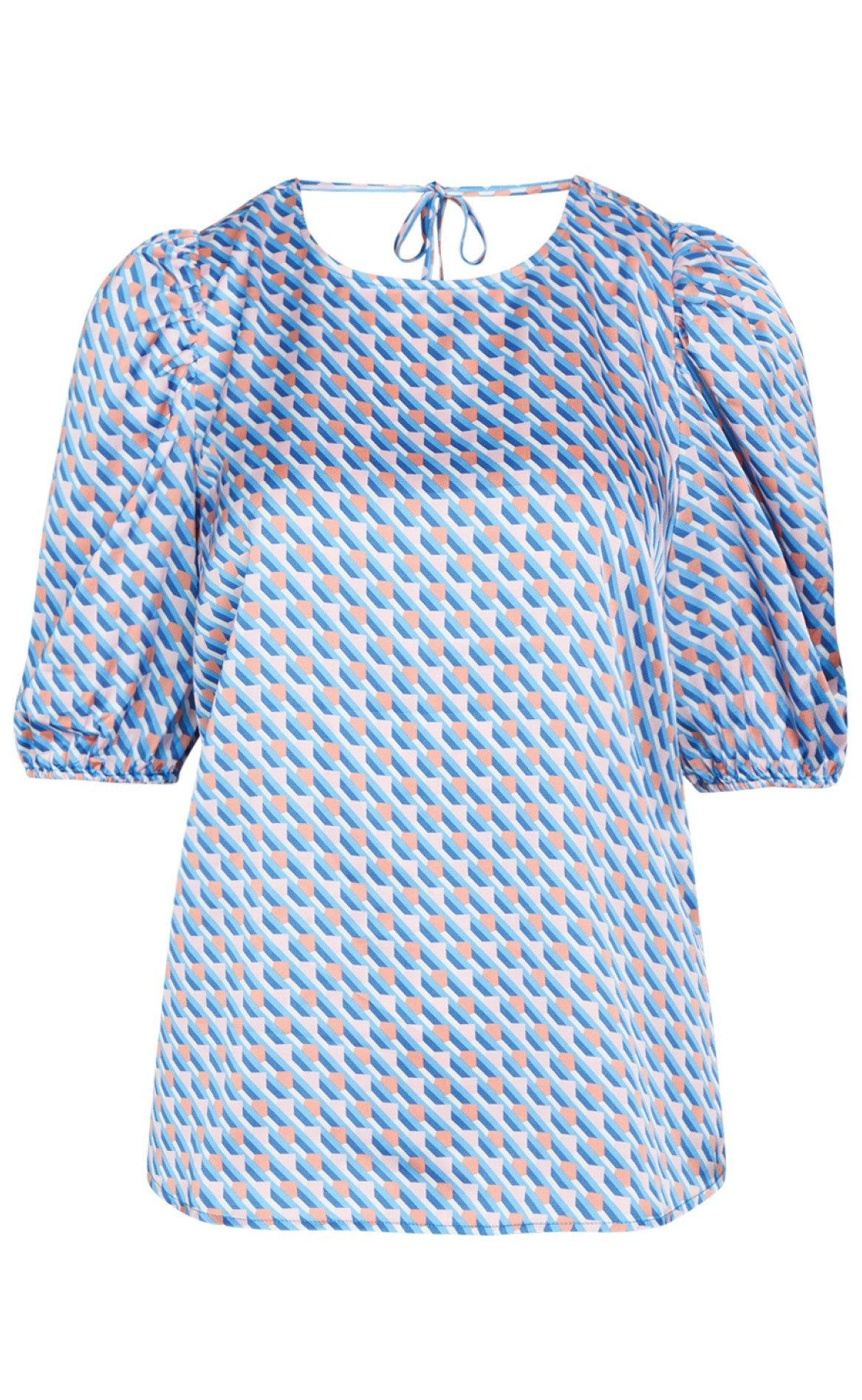 Love & Divine Top - Love822 - Blue/Powder Graphic