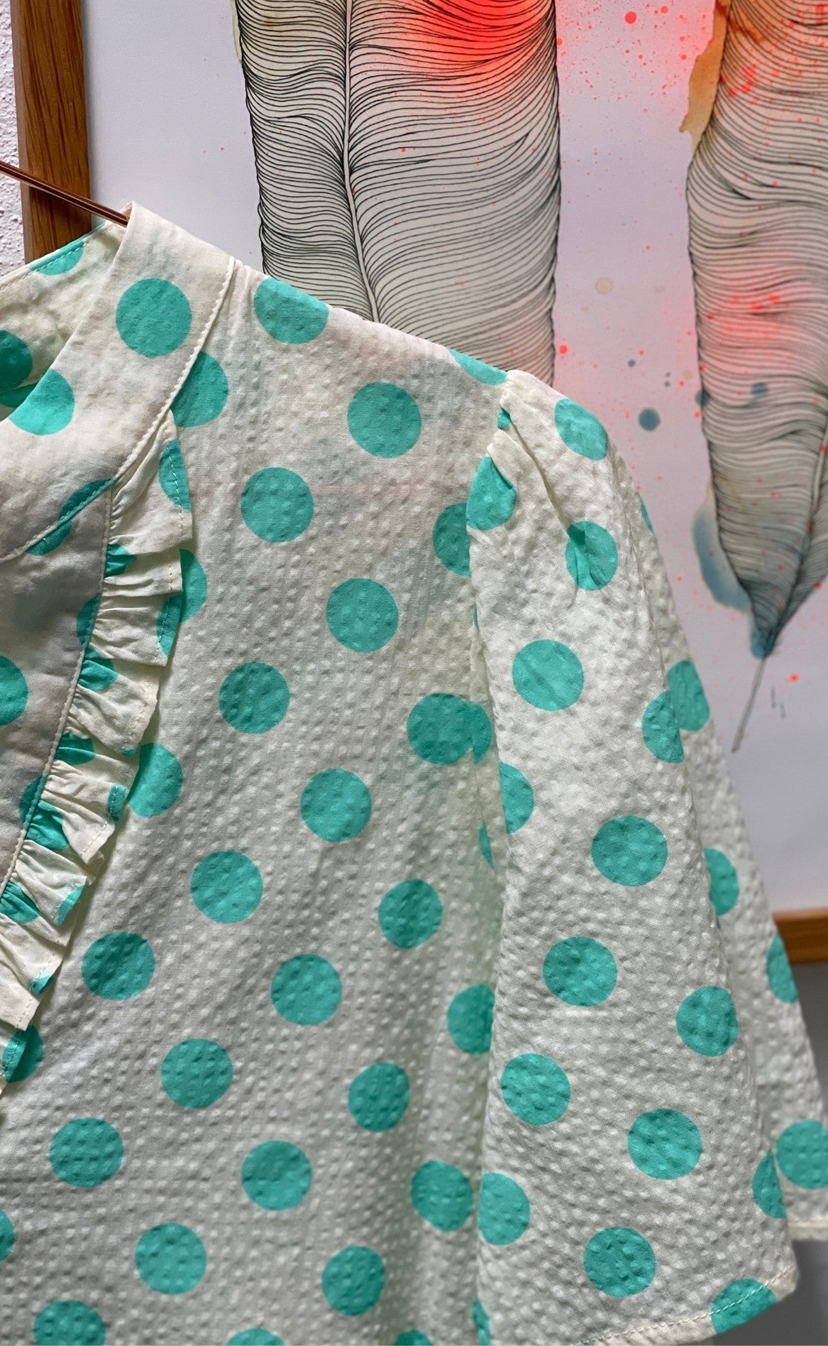 Love & Divine Top - Love912 - Cream Aqua Dot