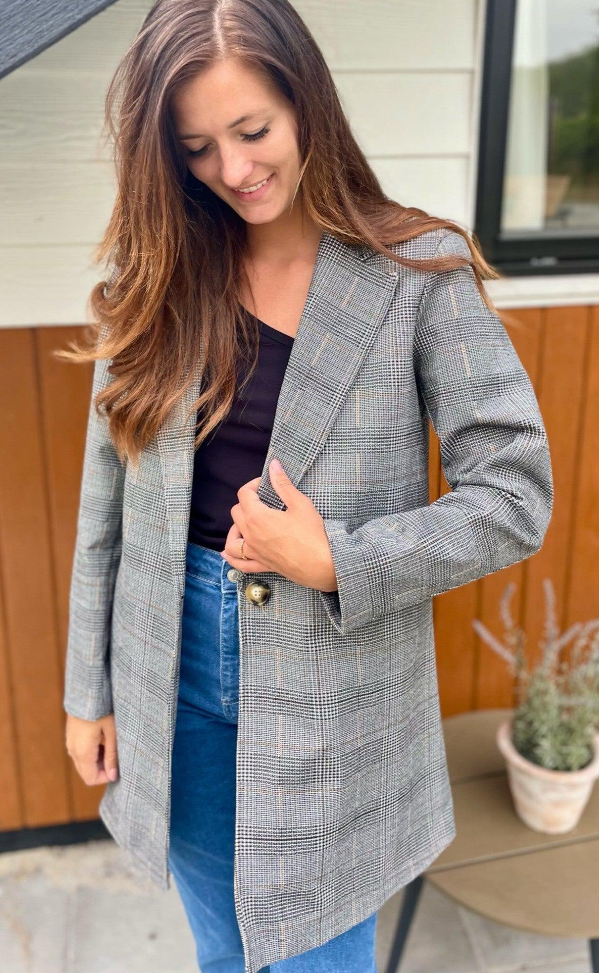 Marta Du Chateau Blazer - 4926 - Black Check