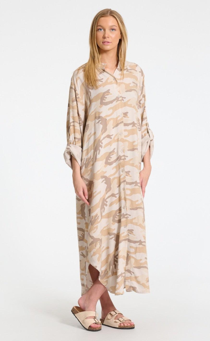 Marta Du Chateau Kjole - 4853 - Beige/Camouflage