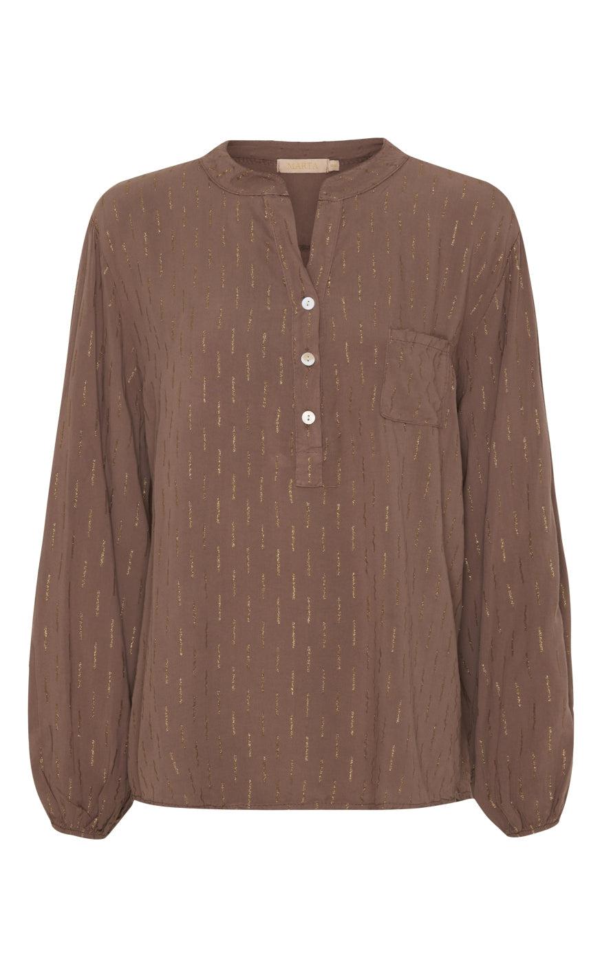 Marta Du Chateau Skjorte - 8500 - Chocolate/Gold