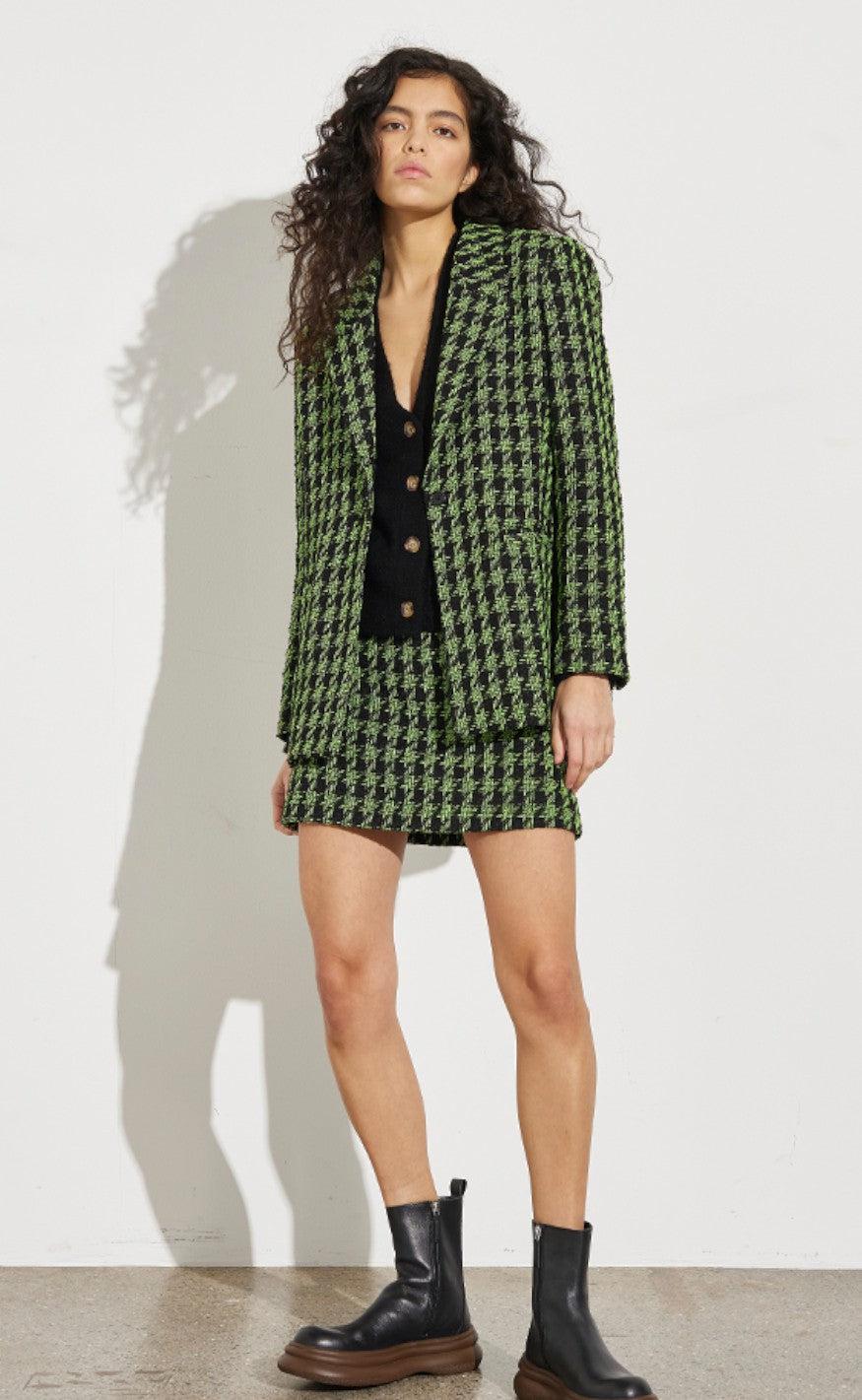 MbyM Blazer - Maeva-M - Kiwi Houndstooth