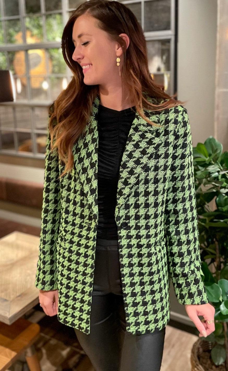 MbyM Blazer - Maeva-M - Kiwi Houndstooth