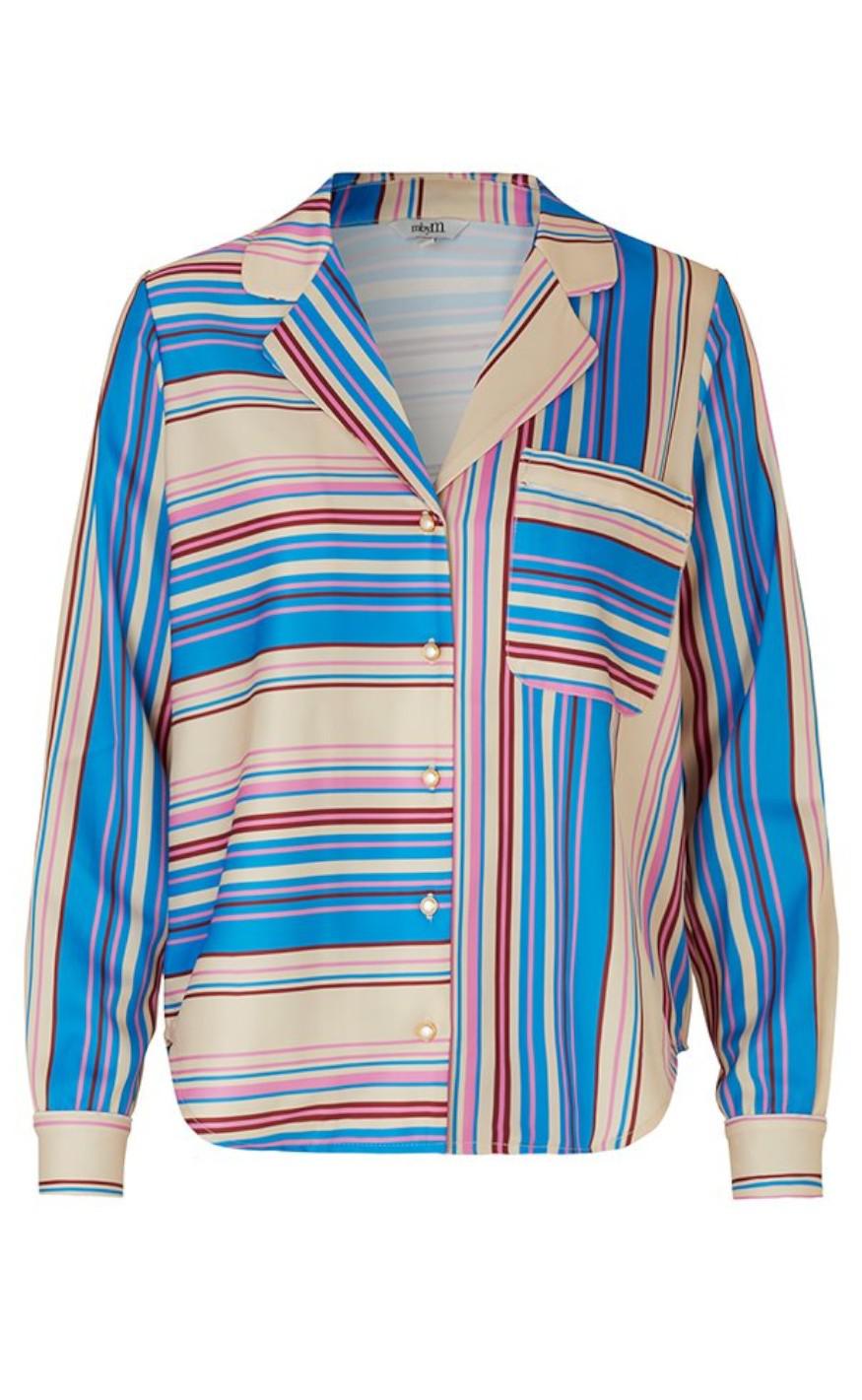 MbyM Bluse - Najila - Pink Blue Stribe