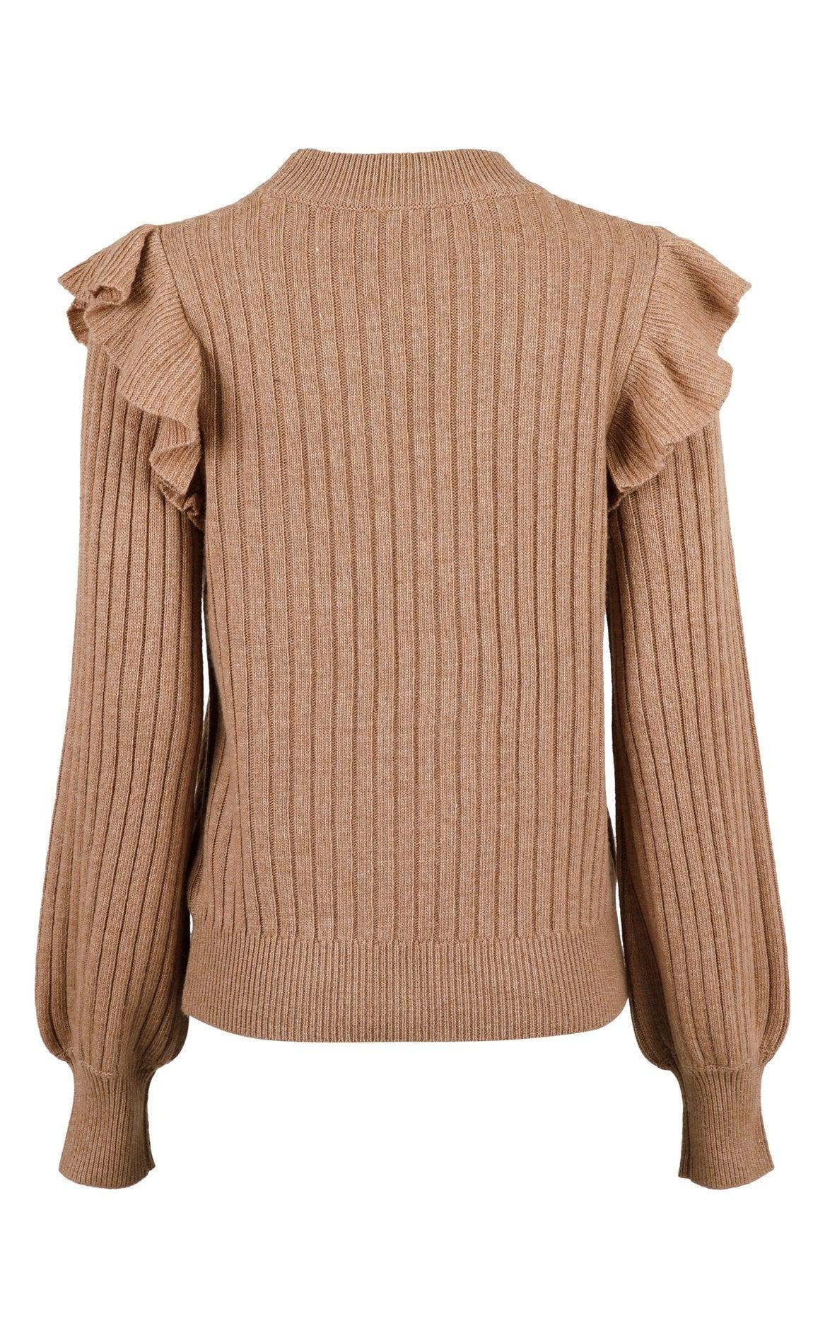 NEO NOIR Bluse - Wanda Knit - Brown Melange