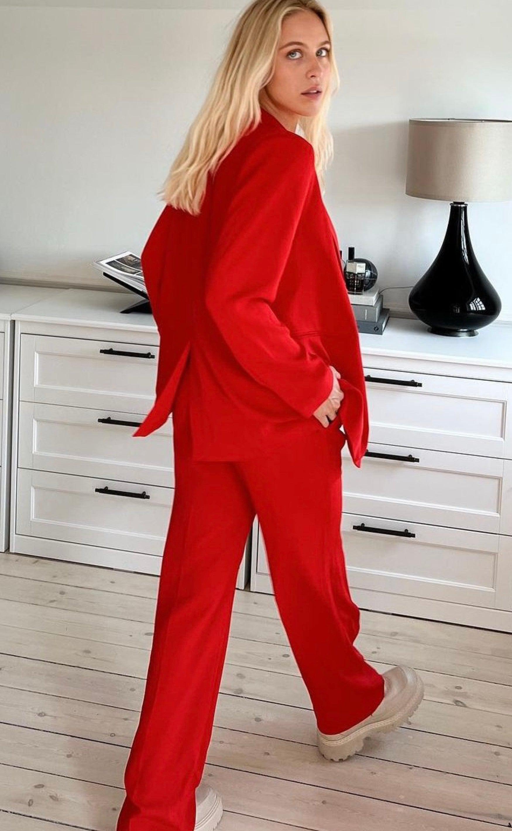 Neo Noir Blazer - Avery Woven - Red