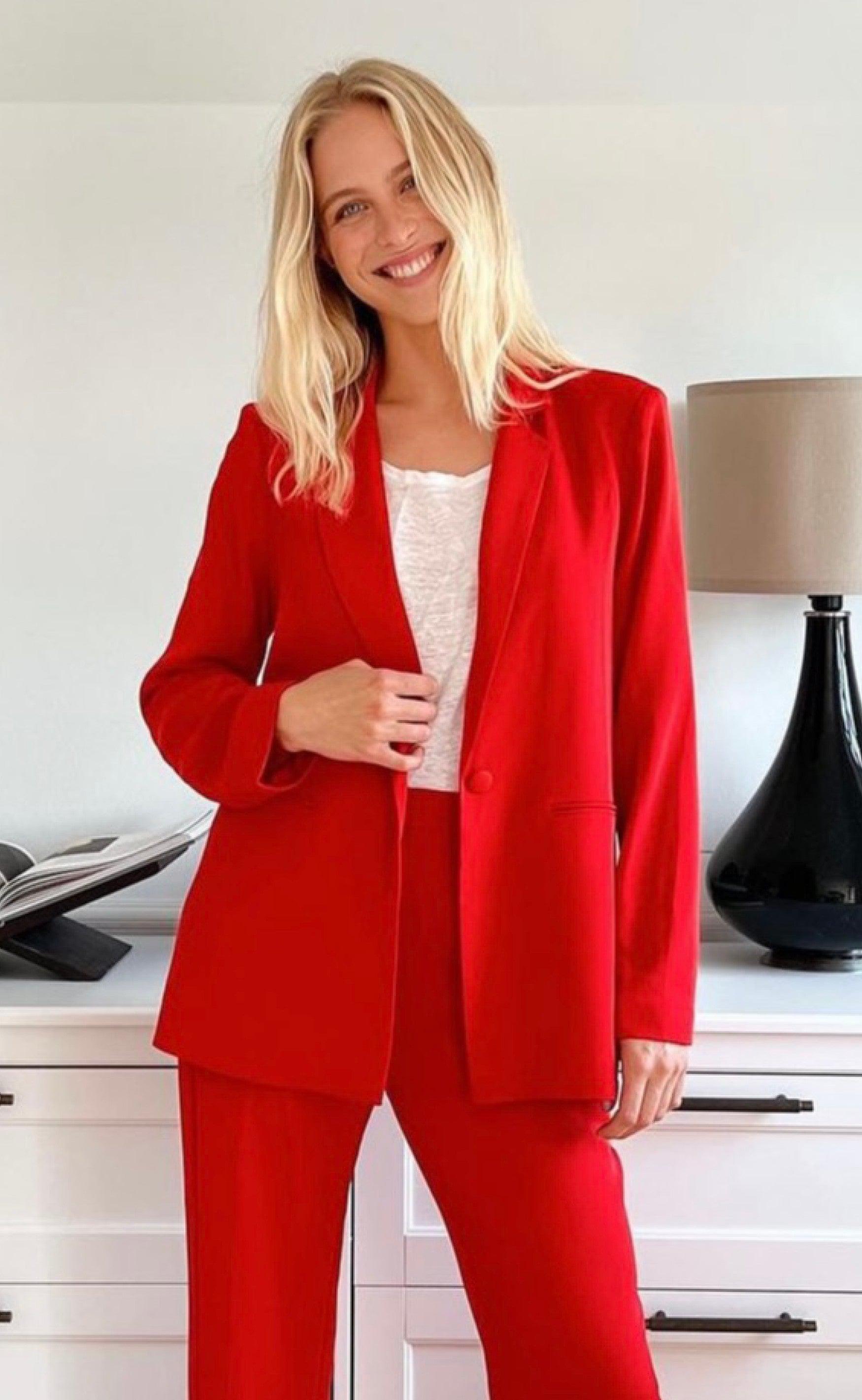 Neo Noir Blazer - Avery Woven - Red