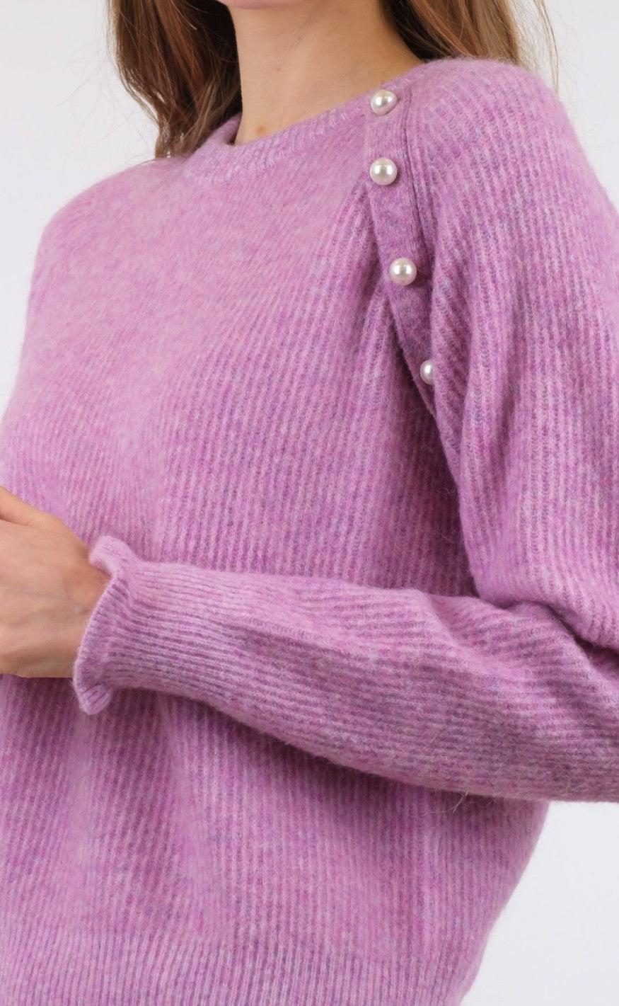 Neo Noir Bluse - Asli Knit - Fuchsia Melange