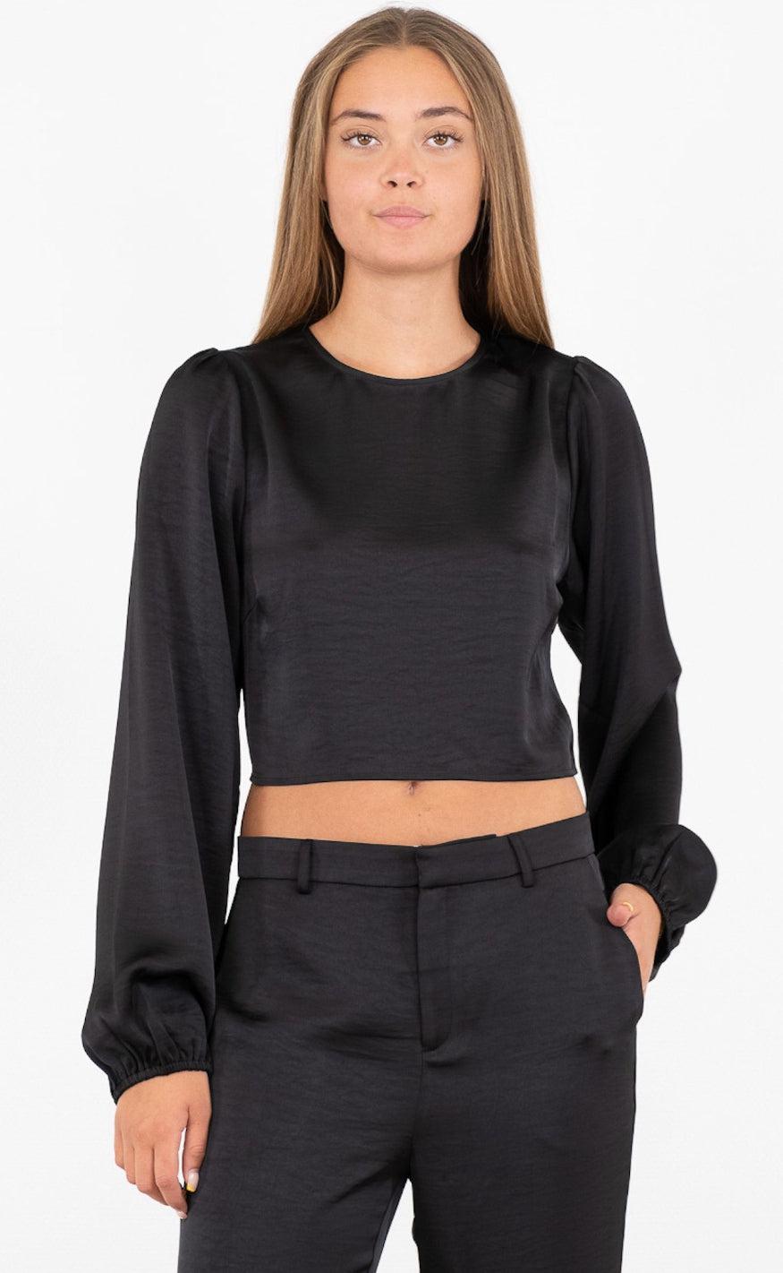 Neo Noir Bluse - Aura Heavy Sateen - Black
