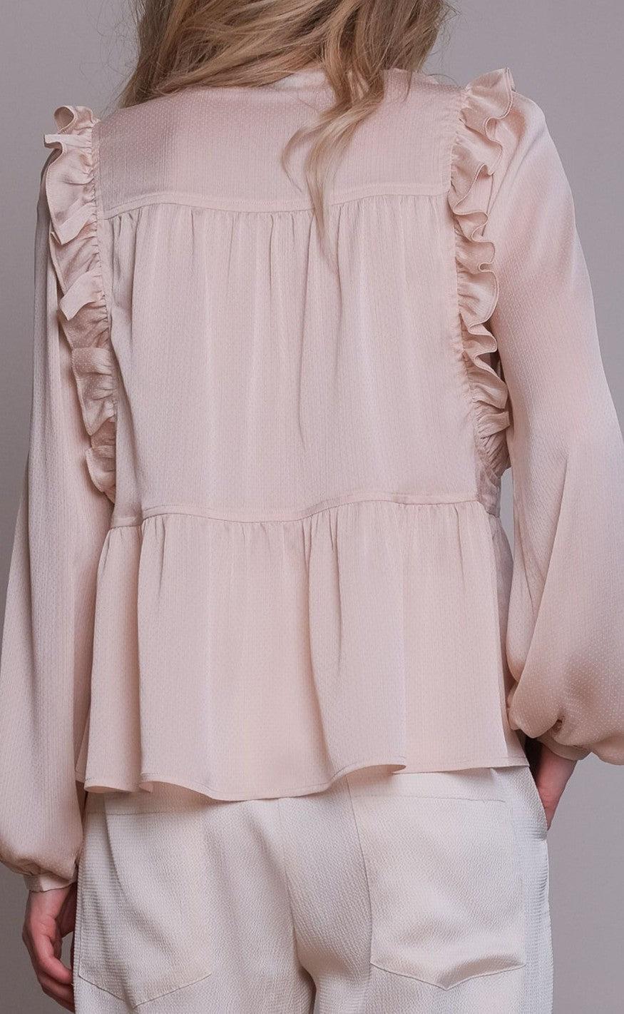 Neo Noir Bluse - Celia Solid - Creme