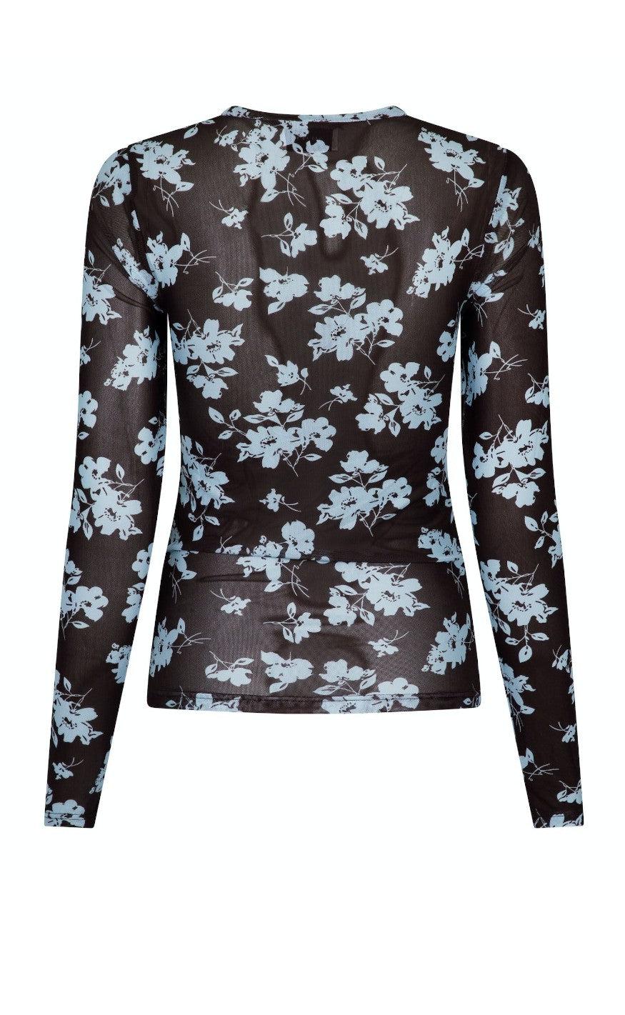 Neo Noir Bluse - Ella Flower - Chocolate Brown