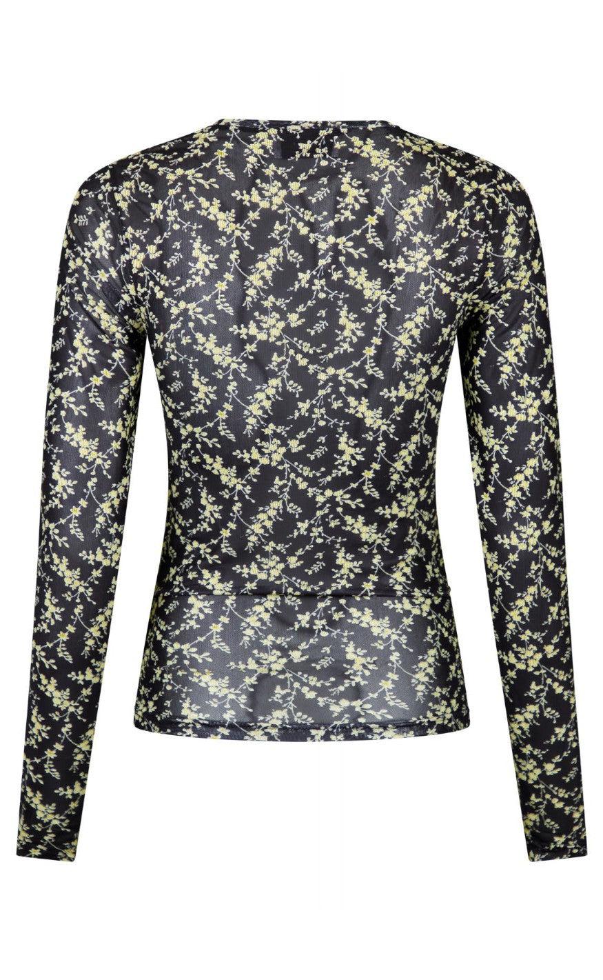 Neo Noir Bluse - Ella Flower - Yellow
