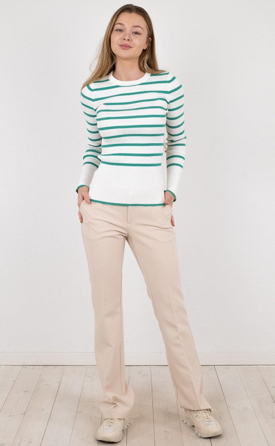 Neo Noir Bluse - Halo Mid Stripe - Green
