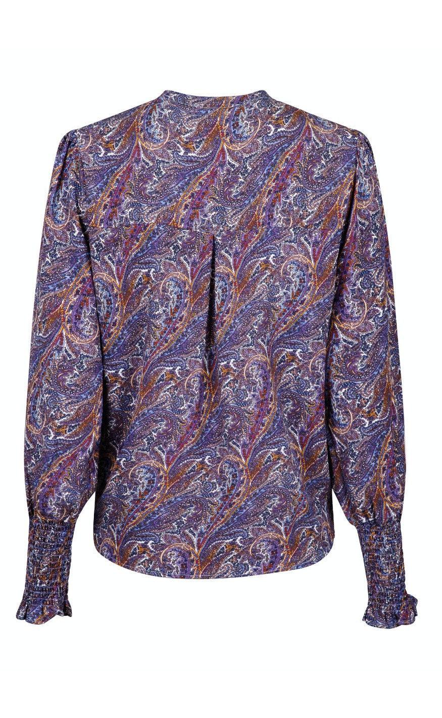 Neo Noir Bluse - Landa Paisley Dream Blouse - Dusty Blue