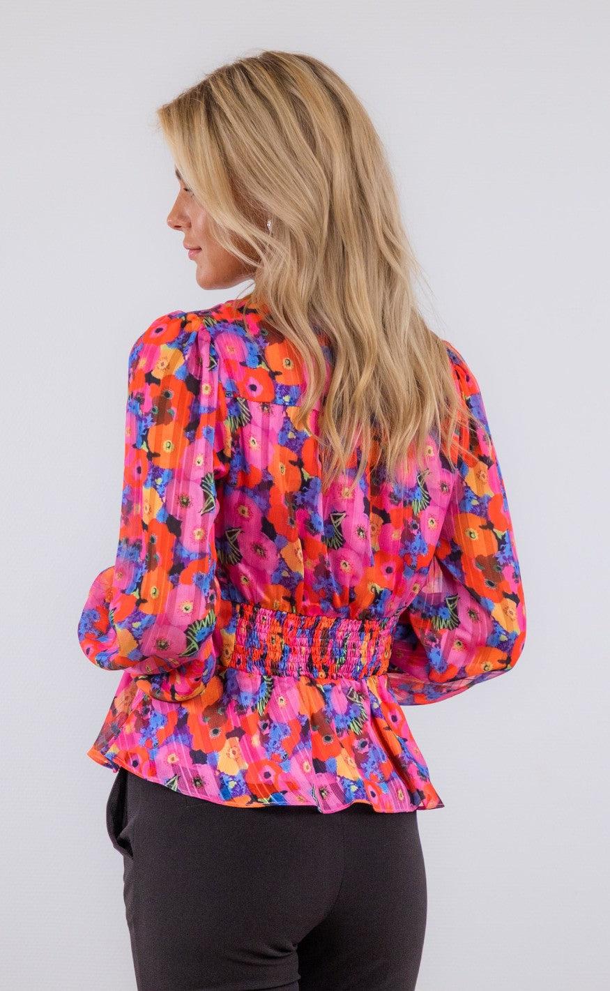 Neo Noir Bluse - Meryl Magical Flower - Pink