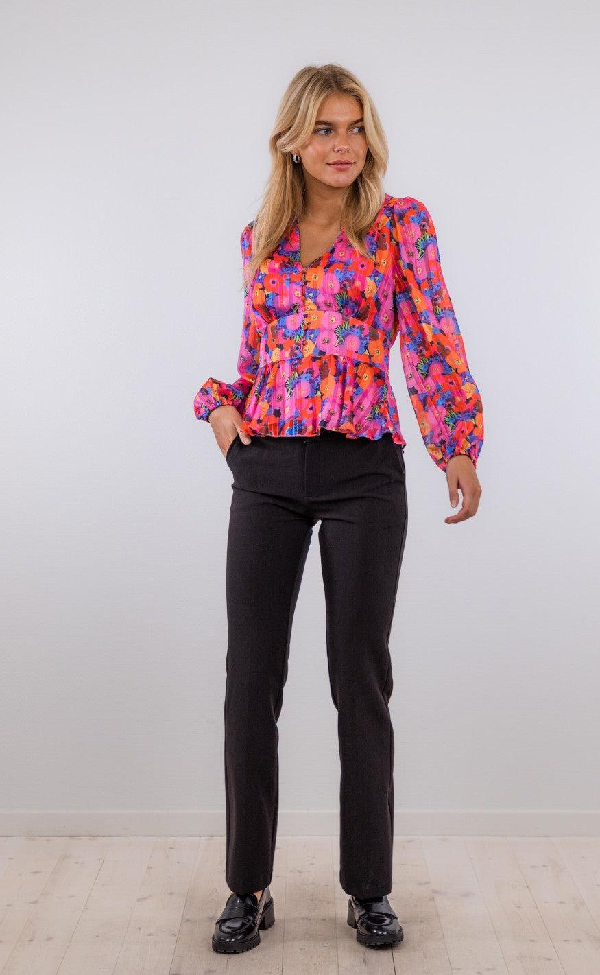 Neo Noir Bluse - Meryl Magical Flower - Pink
