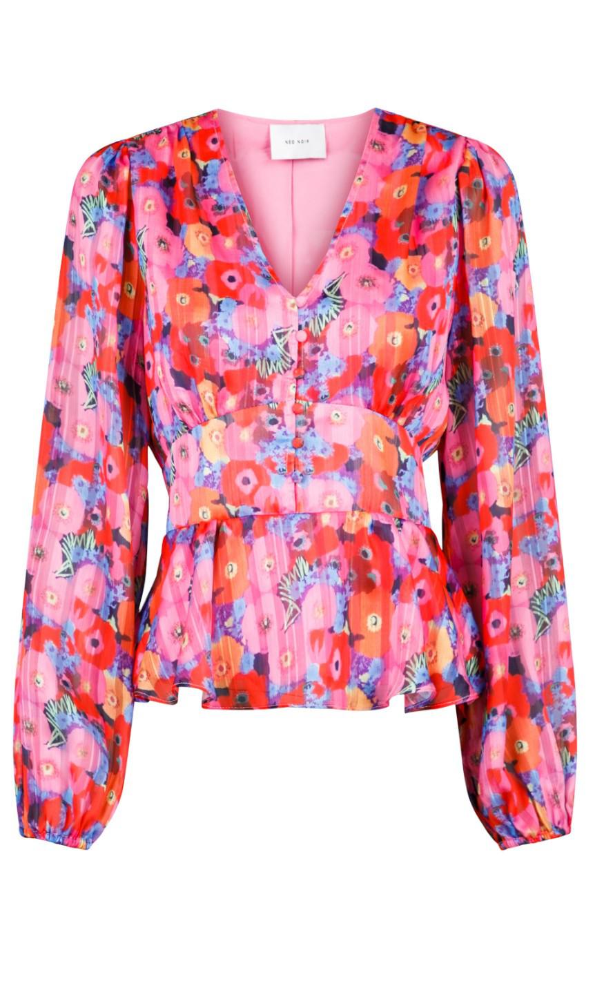 Neo Noir Bluse - Meryl Magical Flower - Pink