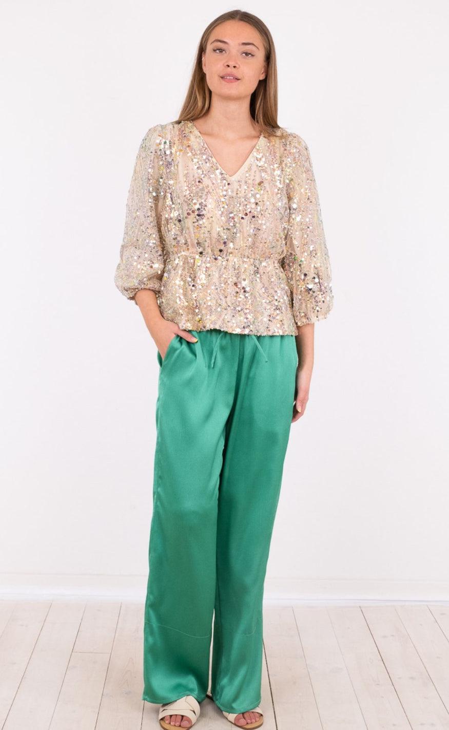 Neo Noir Bluse - Mina Multi Sequins - Champagne
