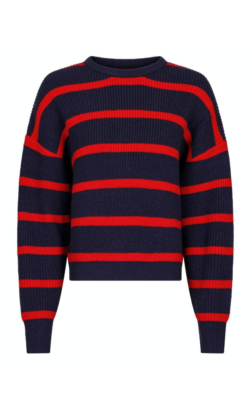 Neo Noir Bluse - Natalie stripe - Navy