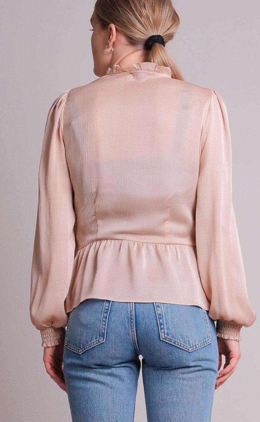 Neo Noir Bluse - Ora - Dark Sand