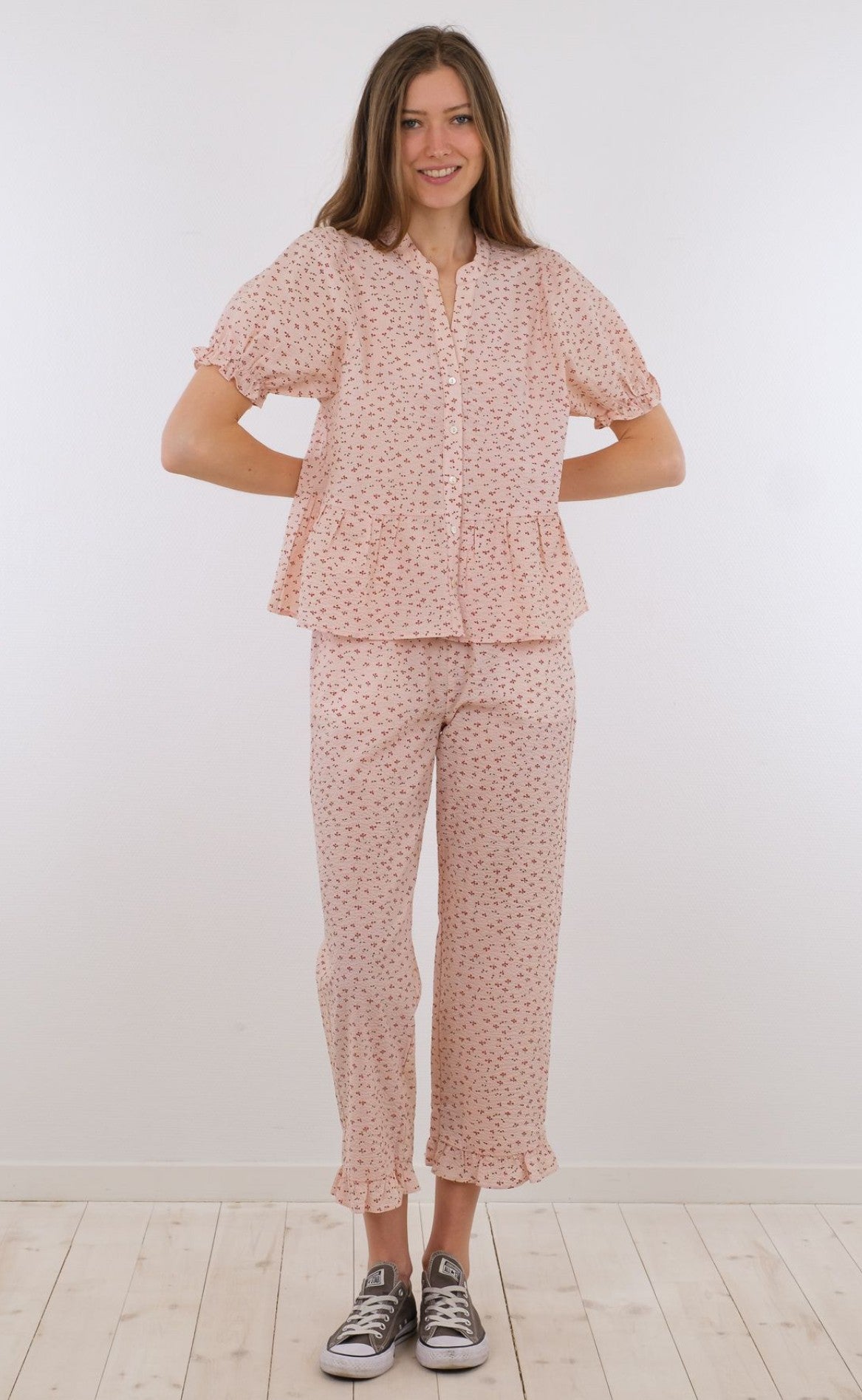 Neo Noir Bluse - Savy Mini Cherry - Light Pink