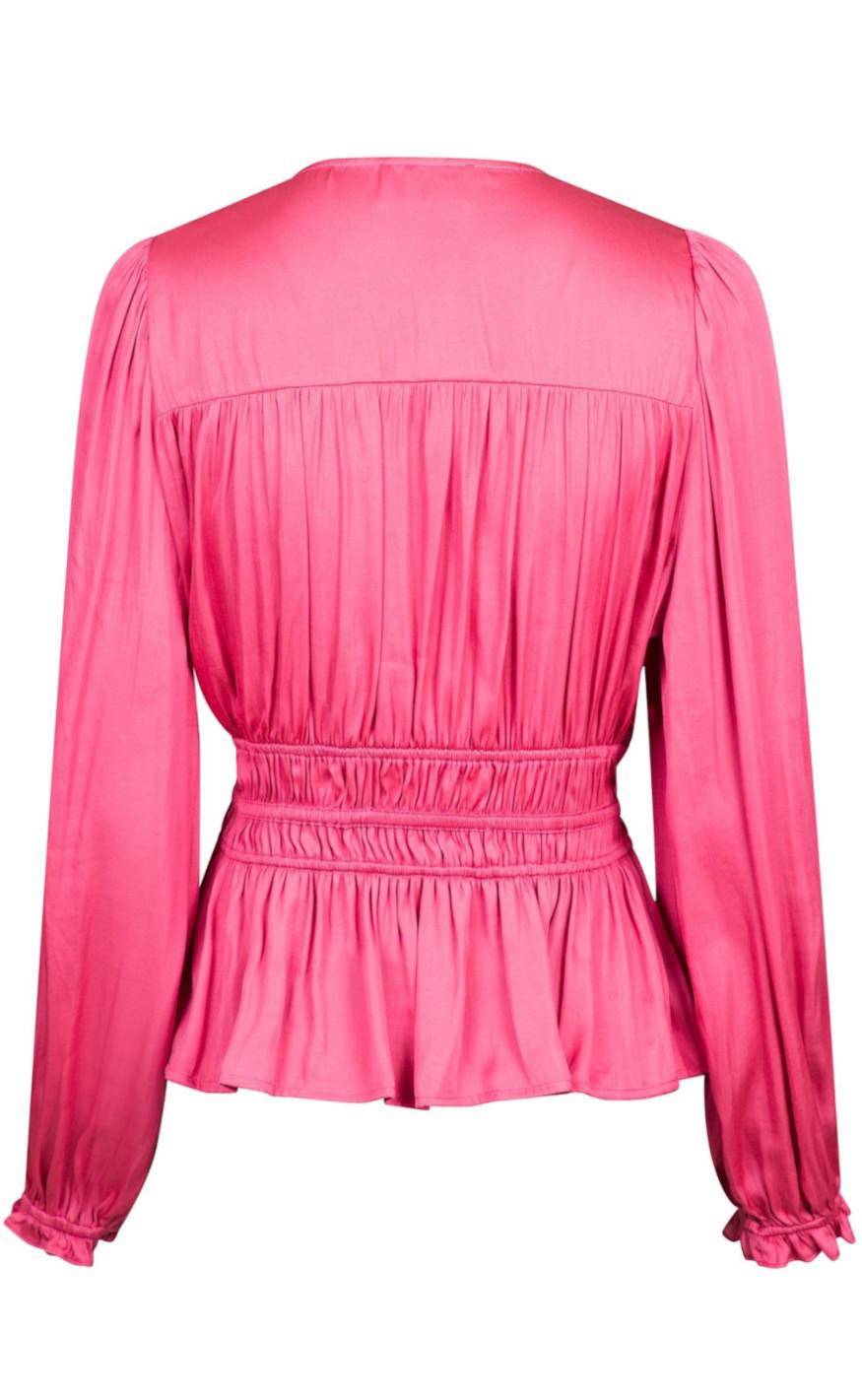 Neo Noir Bluse - Star Sateen - Fuchsia