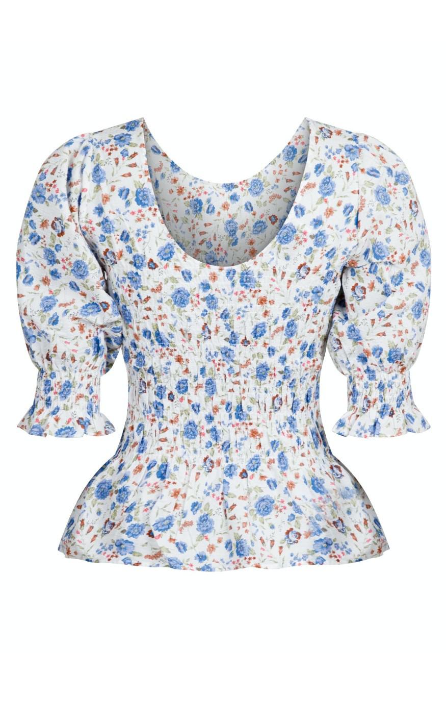 Neo Noir Bluse - Thea - Big flower