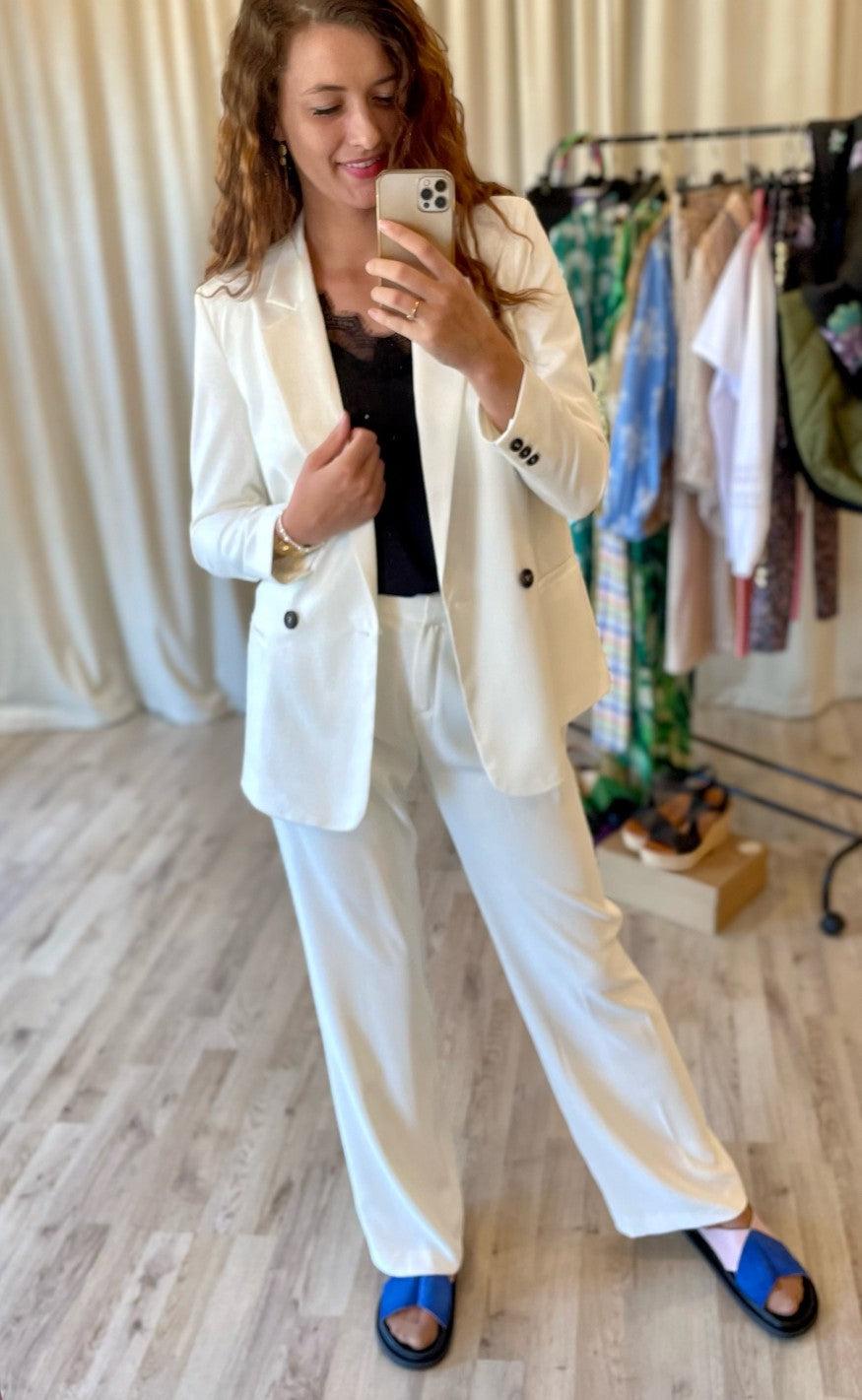 Neo Noir Bukser - Alice Solid - White