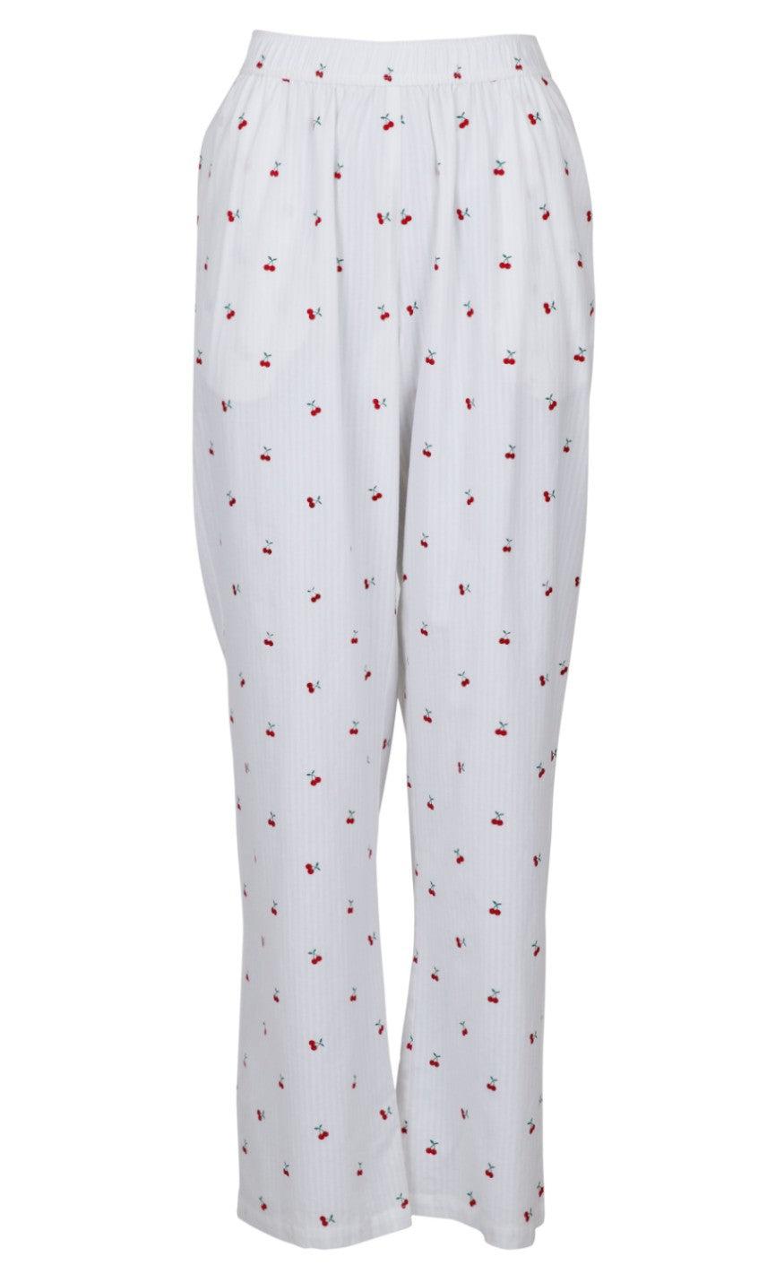 Neo Noir Bukser - Astra Cherry - White