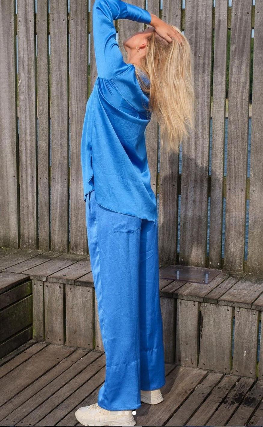 Neo Noir Bukser - Kuli Crepe - Blue
